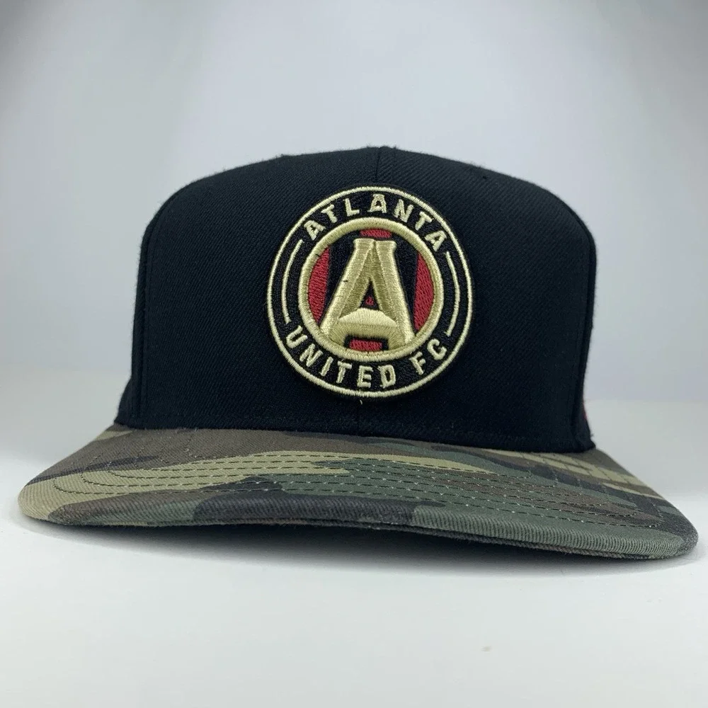 Atlanta United FC Hat YOUTH Football Club MLS Adidas Camo OSFM Snap Baseball Cap
